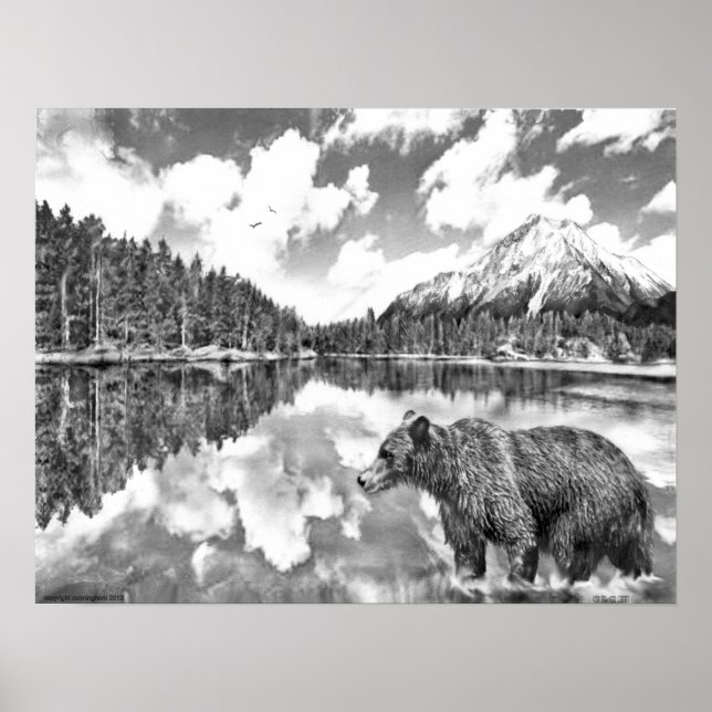 Bear and Mountains Poster (Front)