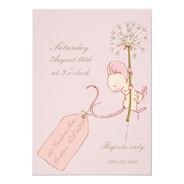Bear And Mouse Children Birthday Invitation