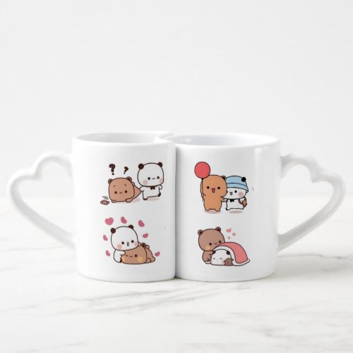 bear and panda bubu dudu KAWAII Coffee Mug Set