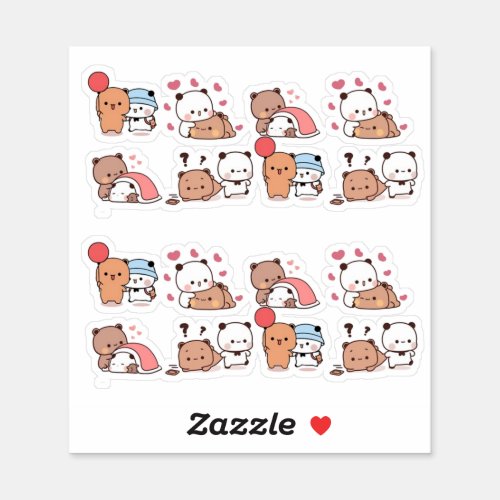bear and panda bubu dudu KAWAII Sticker