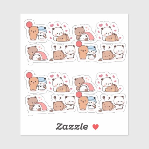 bear and panda bubu dudu KAWAII Sticker