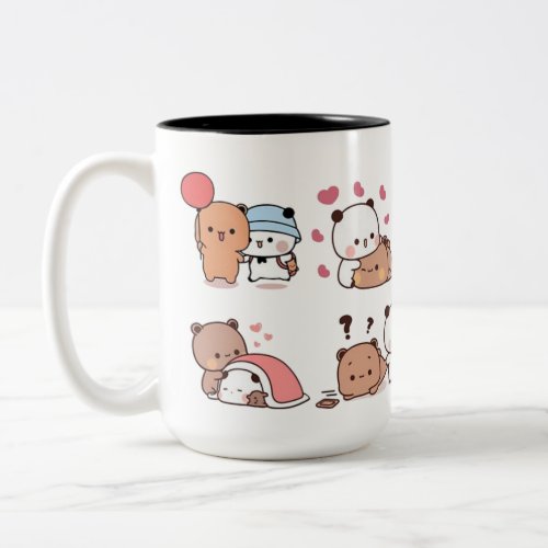bear and panda bubu dudu KAWAII Two_Tone Coffee Mug