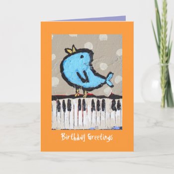 Bear And Piano  Birthday Greetings Card by ronaldyork at Zazzle