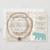 Bear and Plaid Wilderness Baby Boy Sprinkle Invitation (Front)