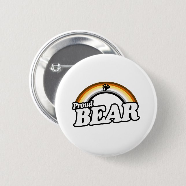 Bear and Proud Button (Front & Back)