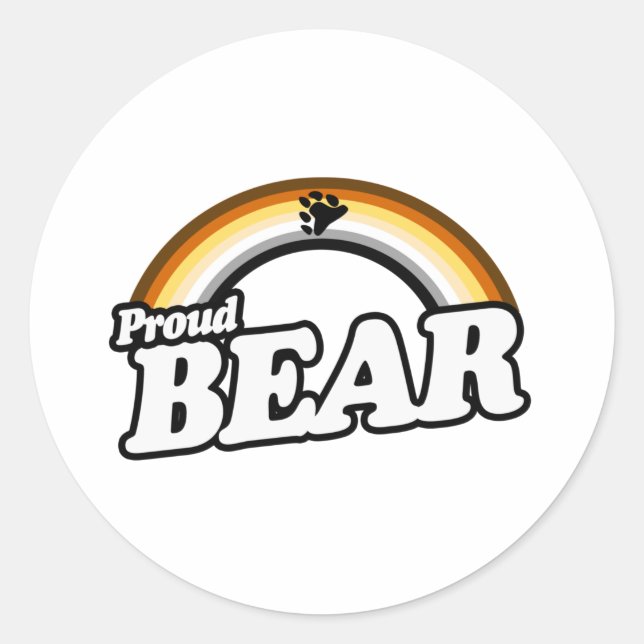 Bear and Proud Classic Round Sticker (Front)