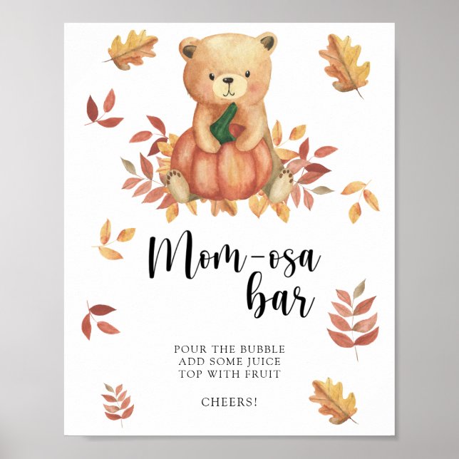 Bear and Pumpkin \ Mom-osa bar  Poster (Front)