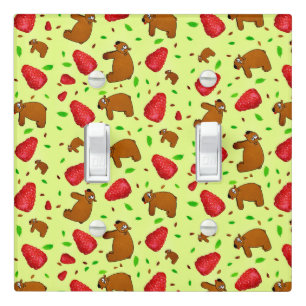 Bear and raspberry  Light Switch Cover