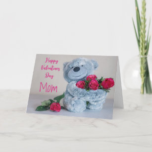 Bear and Roses Mom Valentine Card