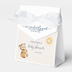 Bear and Sunshine Watercolor Boys Baby Shower Favor Boxes