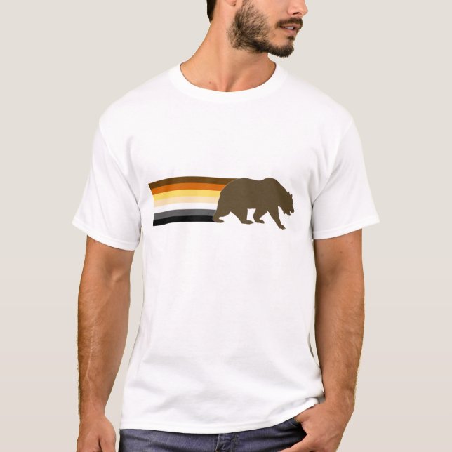 Bear and the Bear Pride Flag stripes T-Shirt (Front)