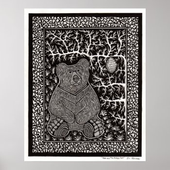 Bear And The Missing Bees Poster by elihelman at Zazzle