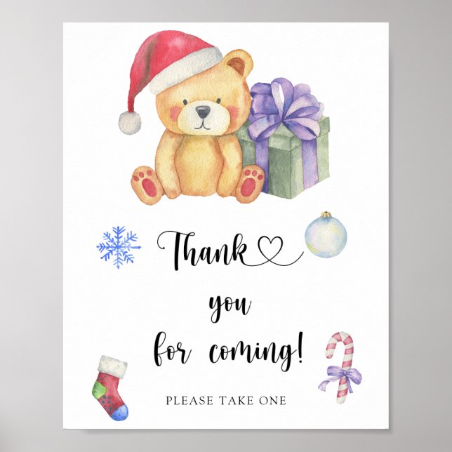 Bear and xmas gift \ Thank you for coming  Poster (Front)