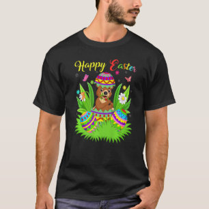 Bear Animal  Floral Easter Egg Funny Bear Easter T-Shirt