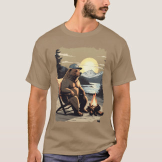 Bear Animal Hiking Camping Lover Funny Design T-Shirt