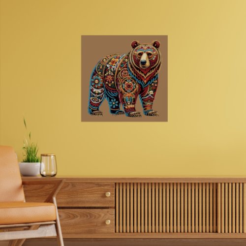 Bear  Animal Lover  Gem Dots Poster