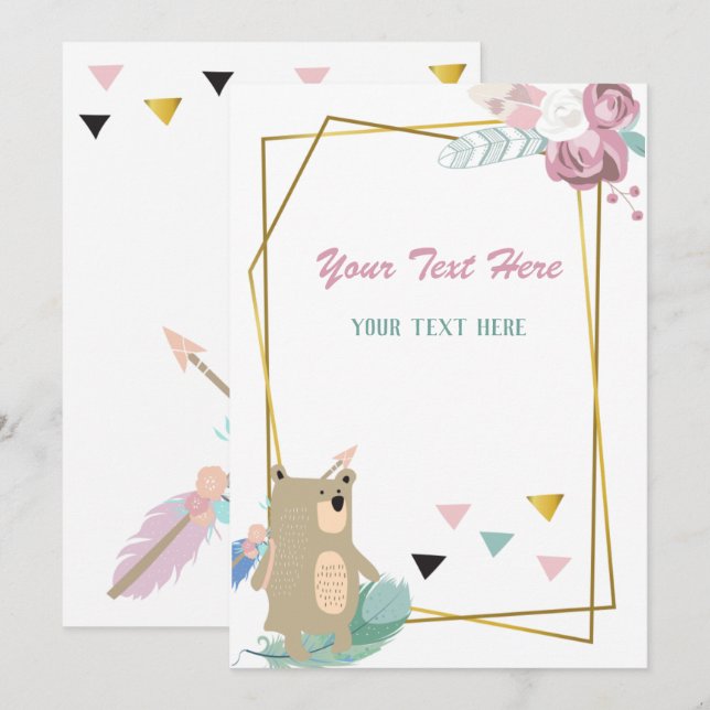 Bear Any Event  Invitation (Front/Back)