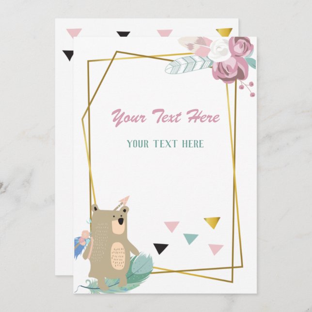 Bear Any Event  Invitation (Front/Back)