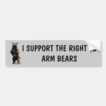 Bear Arms Grizzly Bear Bumper Sticker by Cardsharkkid at Zazzle