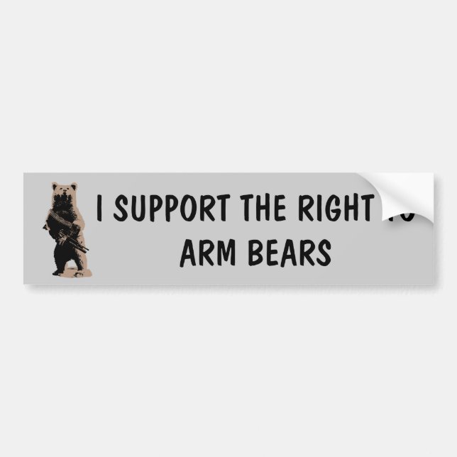 Bear arms Grizzly Bear Bumper Sticker (Front)