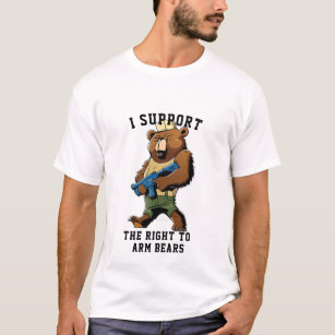 Bear Arms Tee, Funny I support right to Arm Bears T-Shirt