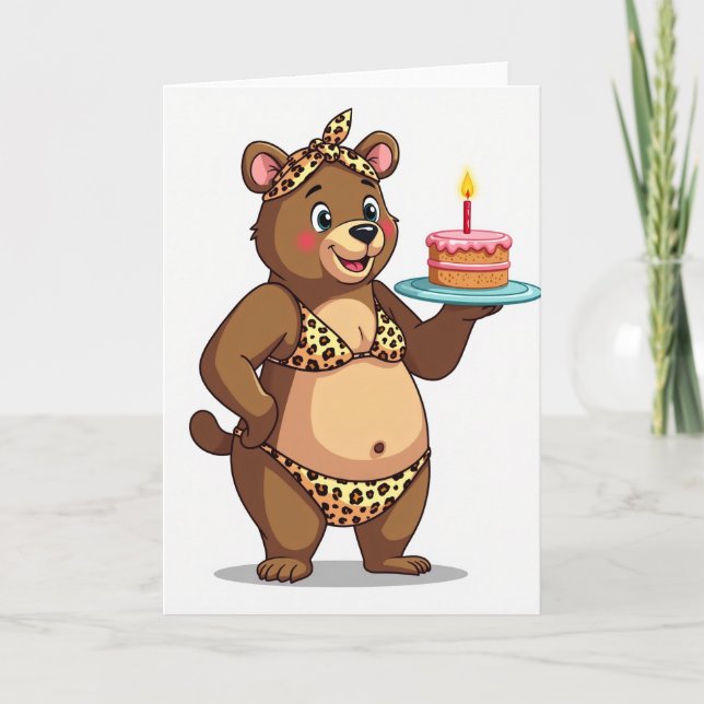 Bear Art Birthday Card (Front)
