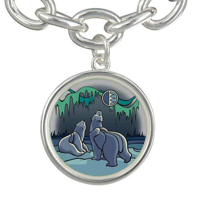 Bear Art Bracelet Northern Lights Bears Charm (Design)