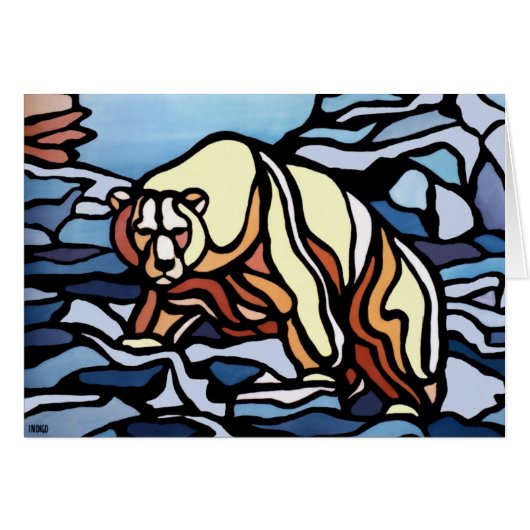 Bear Art Cards Blank Tribal Bear Art Cards Custom (Front Horizontal)