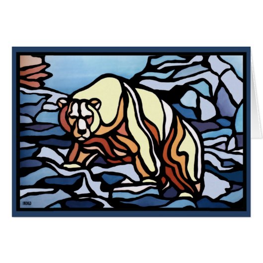 Bear Art Cards Blank Tribal Bear Art Cards Custom (Front Horizontal)