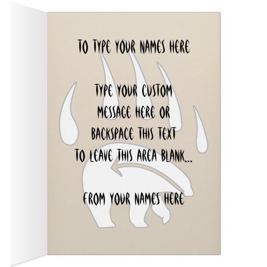 Bear Art Cards Custom Tribal Bear Art Cards (Inside (Right))