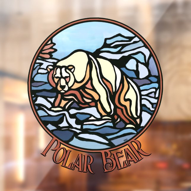 Bear Art Decal Custom Tribal Bear Art Window Cling (Sheet 2)