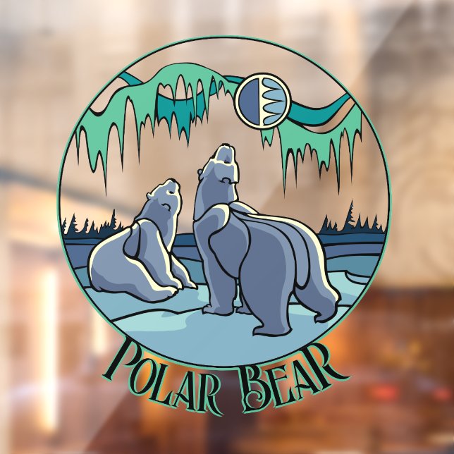 Bear Art Decal Custom Tribal Bear Art Window Cling (Sheet 2)