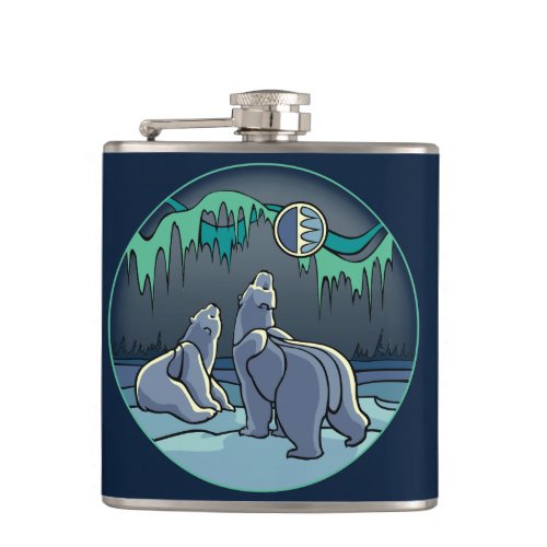 Bear Art Flask Custom Native Bear Drink Flask