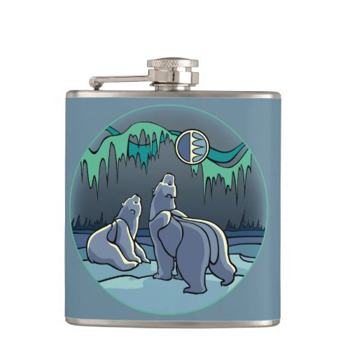 Bear Art Flask Custom Native Bear Drink Flask