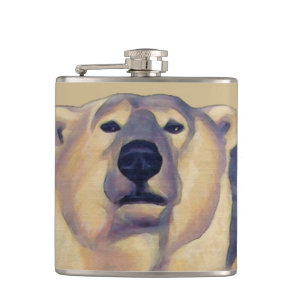 Bear Art Flask Custom Polar Bear Drink Flask