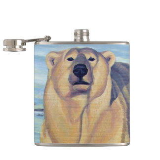 Bear Art Flask Custom Polar Bear Drink Flask