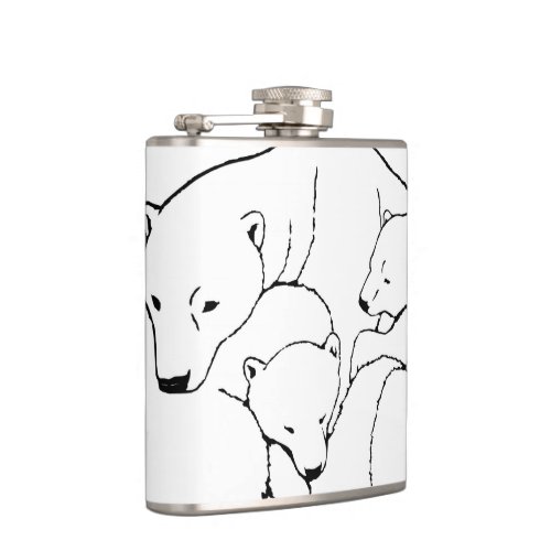 Bear Art Flask Custom Polar Bear Drink Flask