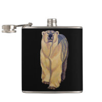 Bear Art Flask Custom Polar Bear Drink Flask