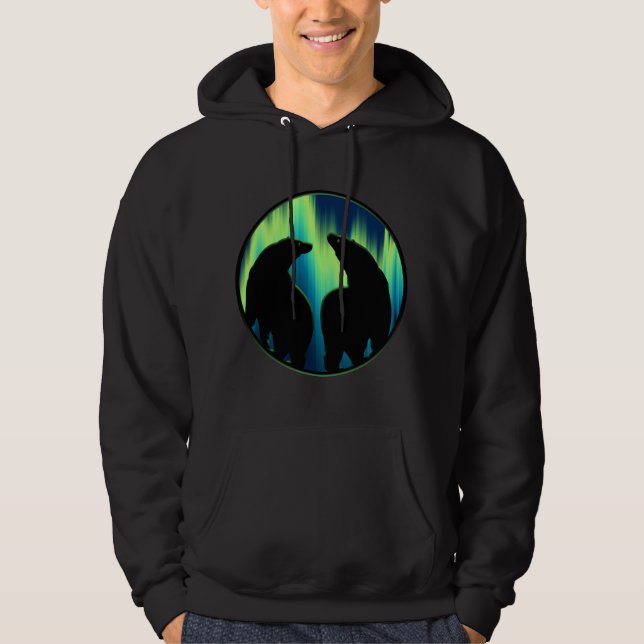 Bear Art Hoodie Northern Lights Bear Hoodie (Front)
