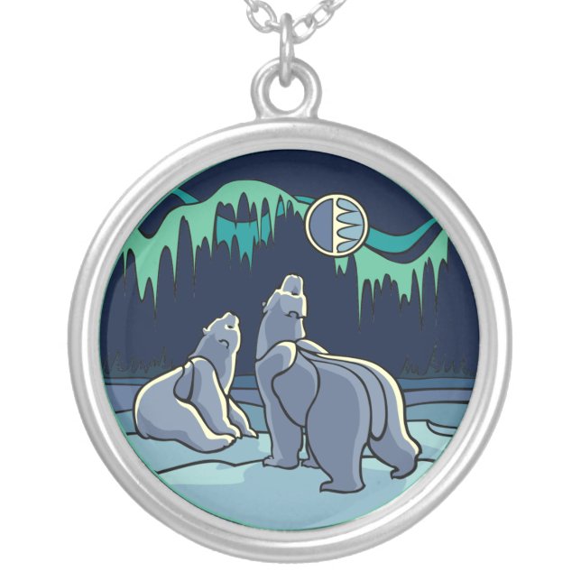 Bear Art Necklace Native Art Polar Bear Jewelry (Front)