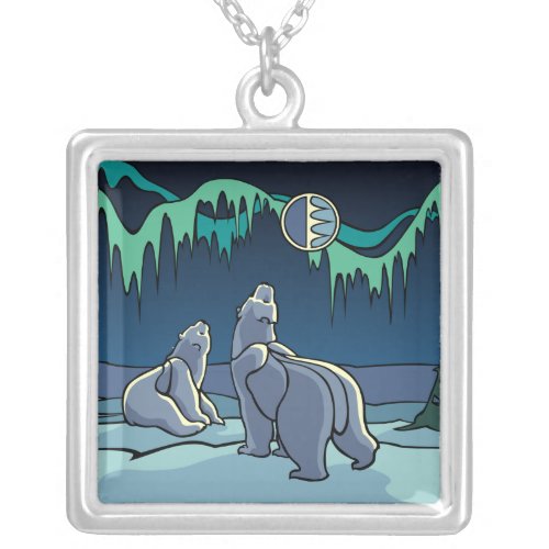 Bear Art Necklace Native Art Polar Bear Jewelry