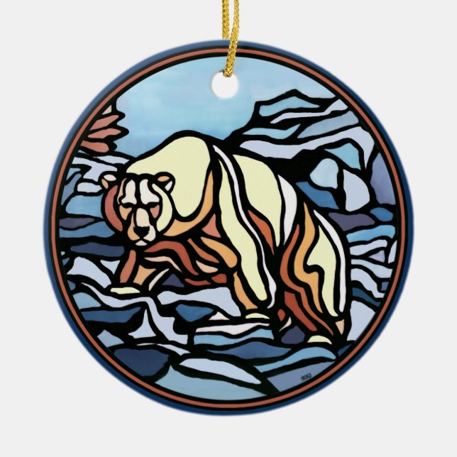 Bear Art Ornament Personalized Bear Decoration (Front)