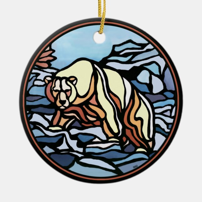 Bear Art Ornament Personalized Bear Decoration (Front)