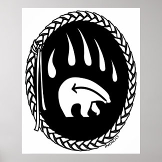 Bear Art Poster Print Tribal Wildlife Decor Poster