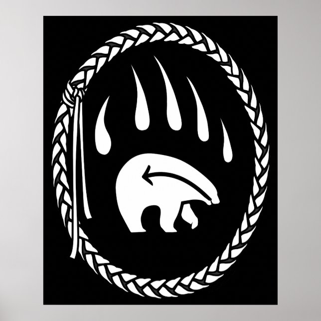 Bear Art Print Tribal Wildlife Poster Prints (Front)
