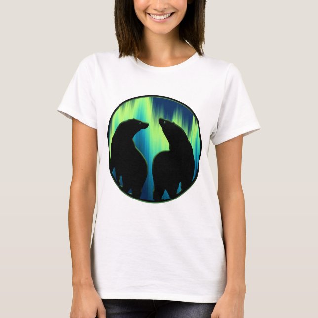Bear Art Shirt Northern Lights Bear T-shirts Gifts (Front)