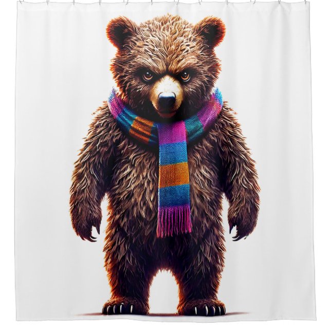 Bear Art Shower Curtain (Front)