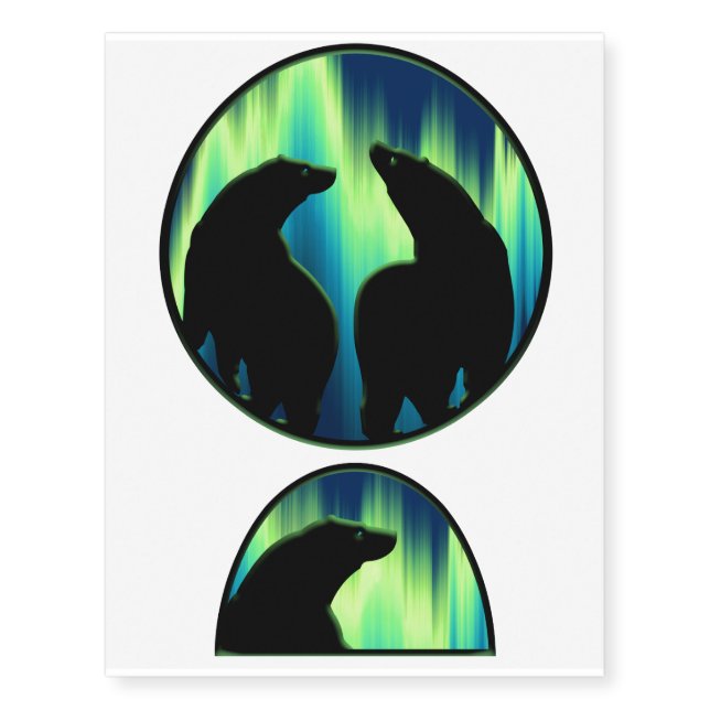 Bear Art Temporary Tattoo Aurora Bears Skin Art (Front)