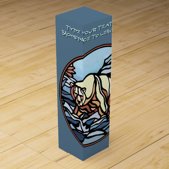 Bear Art Wine Box Native Bear Art Box (Front)
