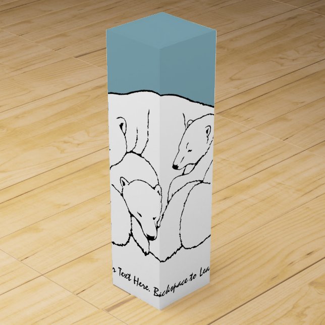 Bear Art Wine Personalized Box Polar Bear Wine Box (Front)